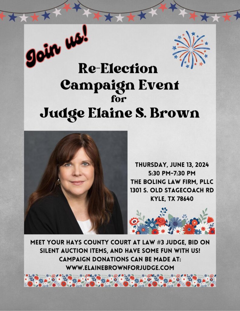 Image of flyer for the Re-Election Campaign Event for Judge Elaine S. Brown Event